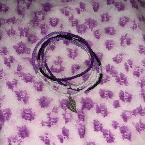 purple clear and white approximately 33 inches (waist)
